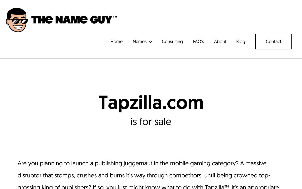 Tapzilla website preview