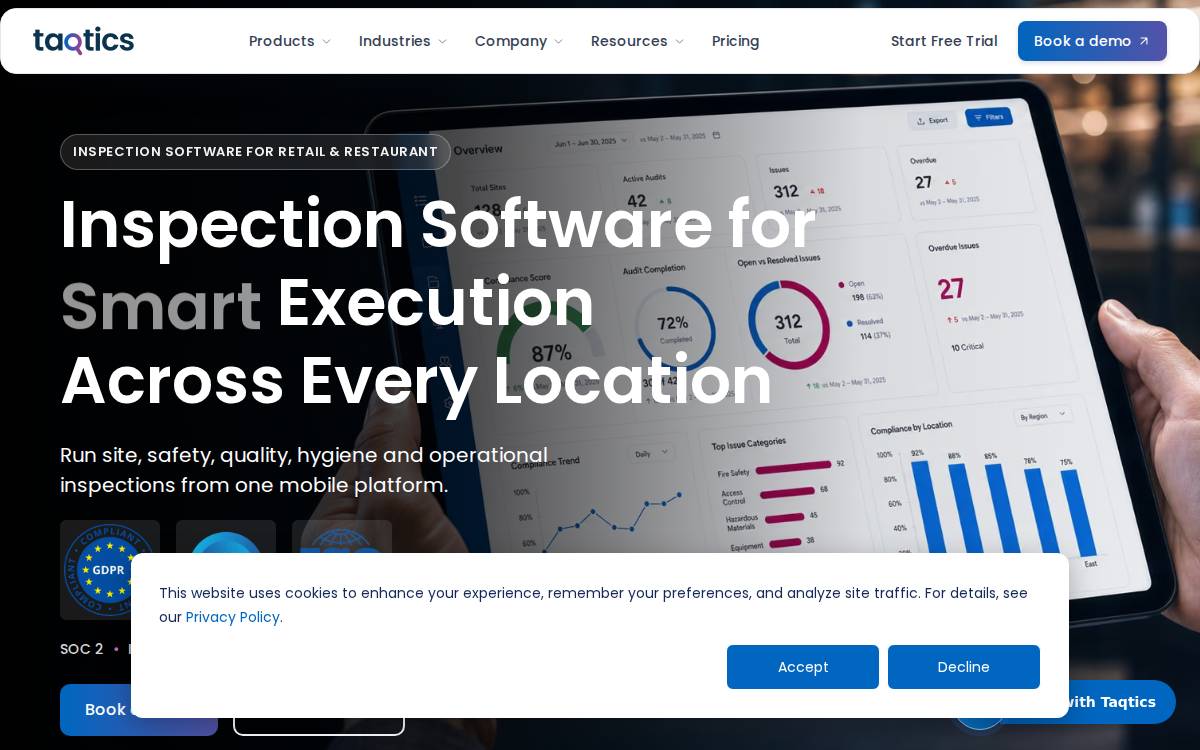 Taqtics website preview