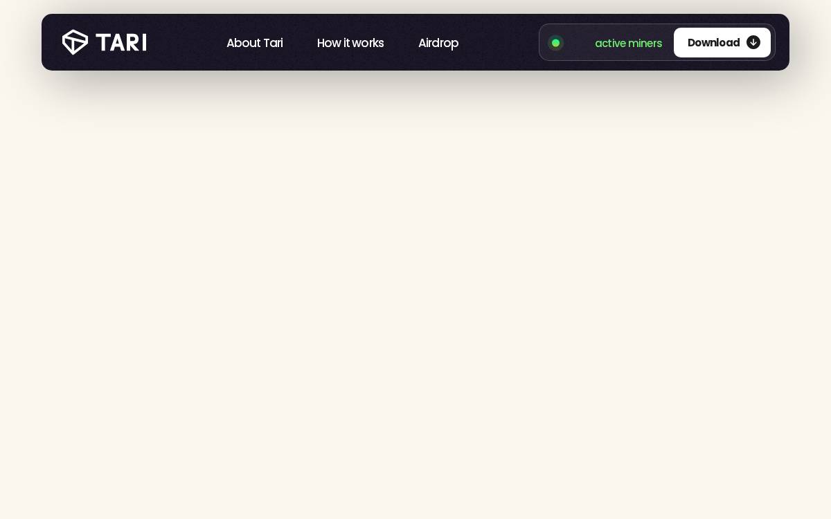 Tari Proof-of-work L1 protocol website preview