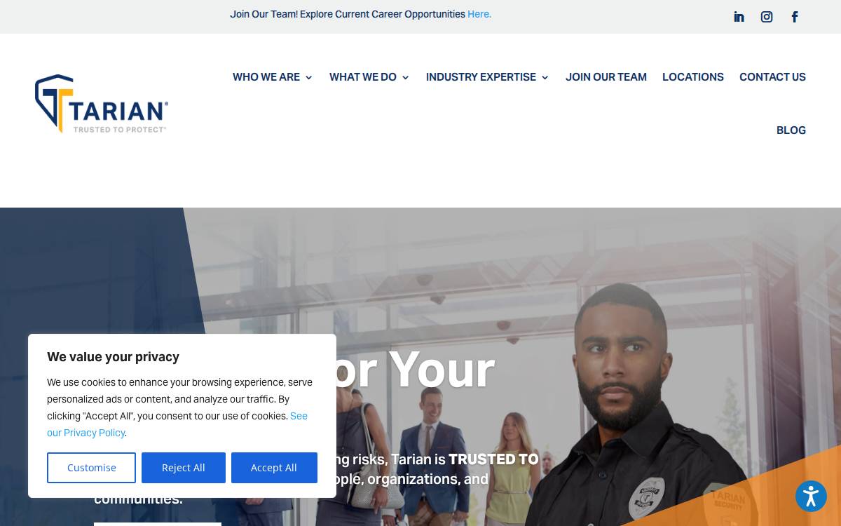 Tarian Holdings, LLC website preview