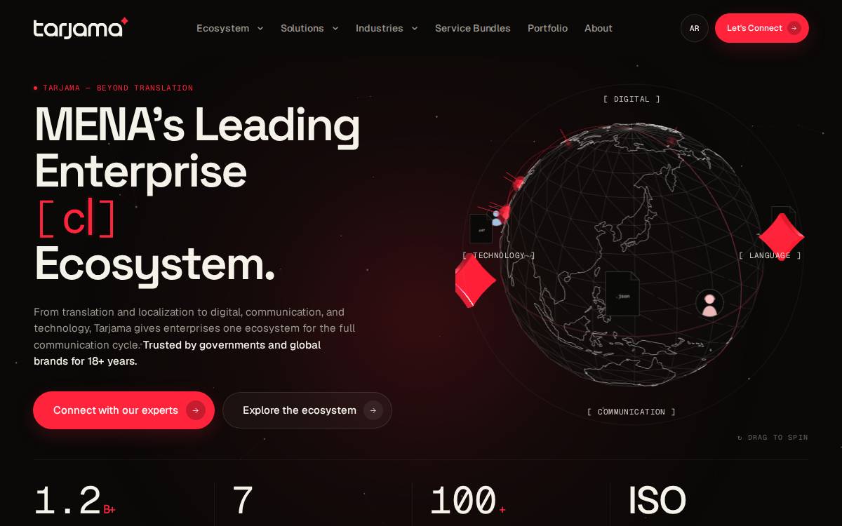 Tarjama& website preview
