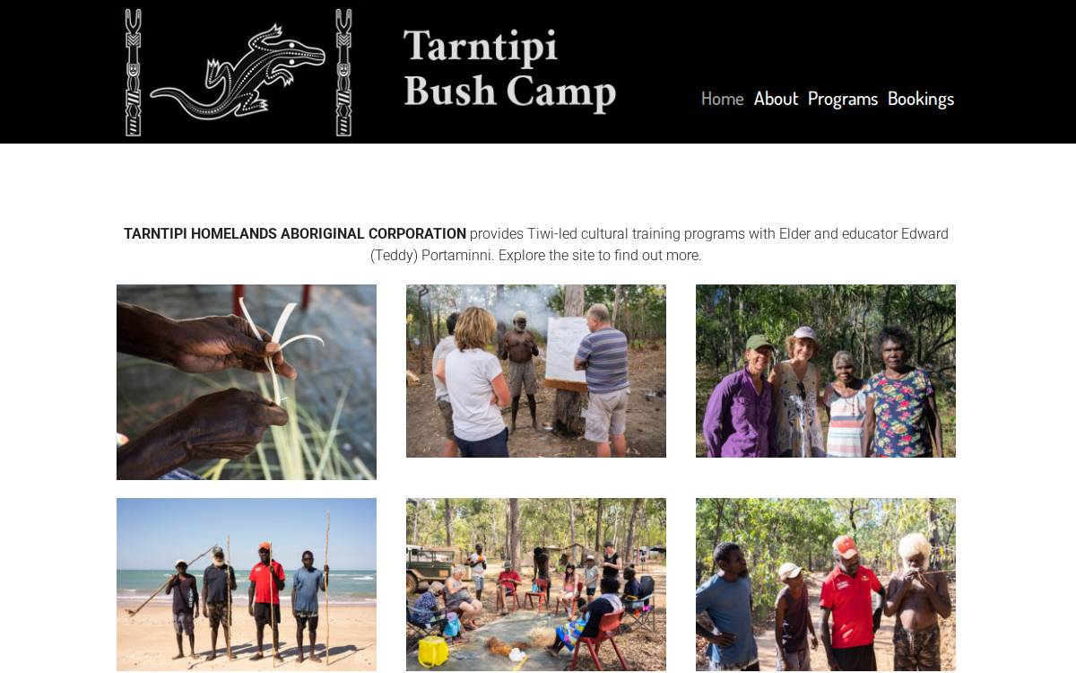 Tarntipi Bush Camp website preview
