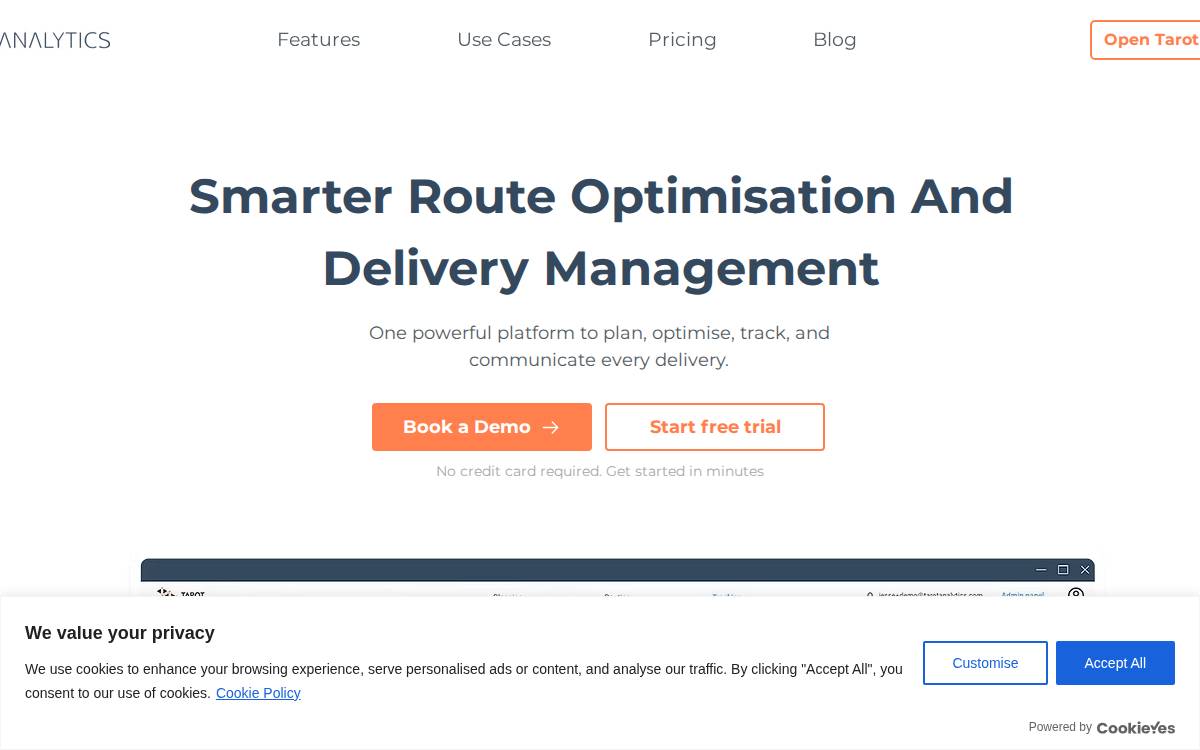 Tarot Analytics website preview