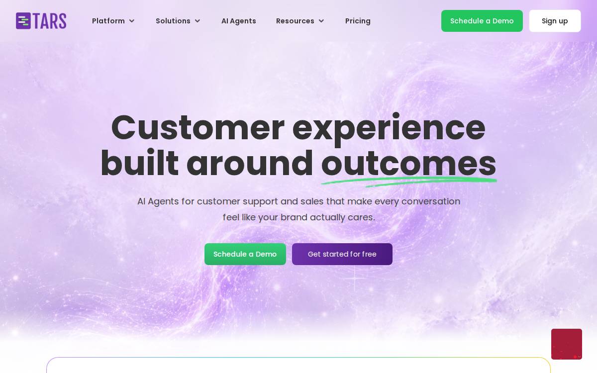Tars website preview