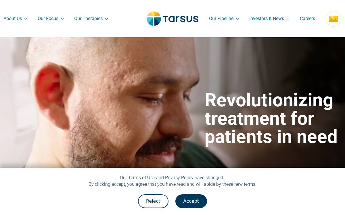 Tarsus Pharmaceuticals website preview