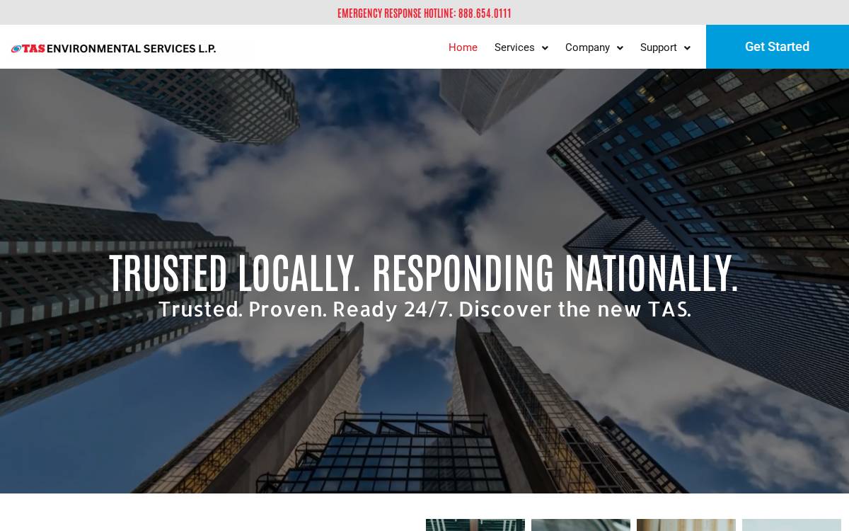 TAS Environmental Services website preview