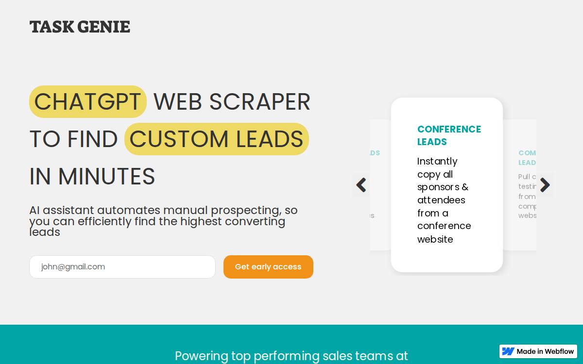 Task Genie website preview