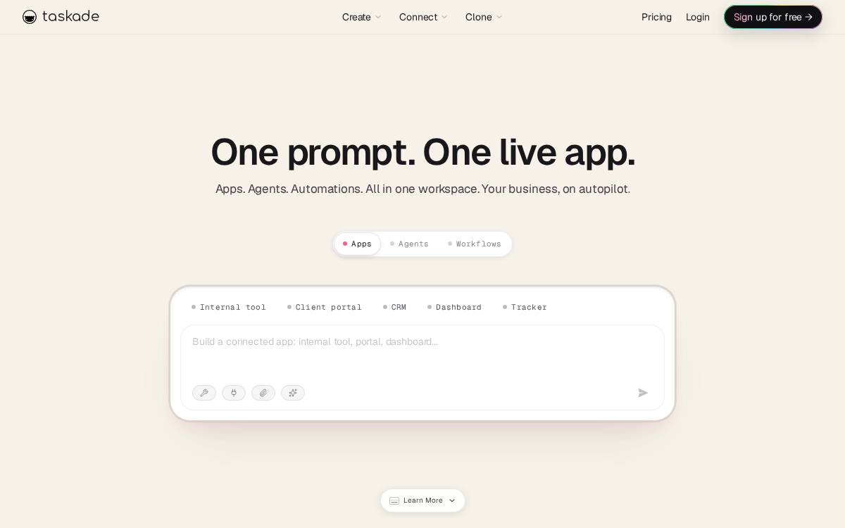 Taskade website preview