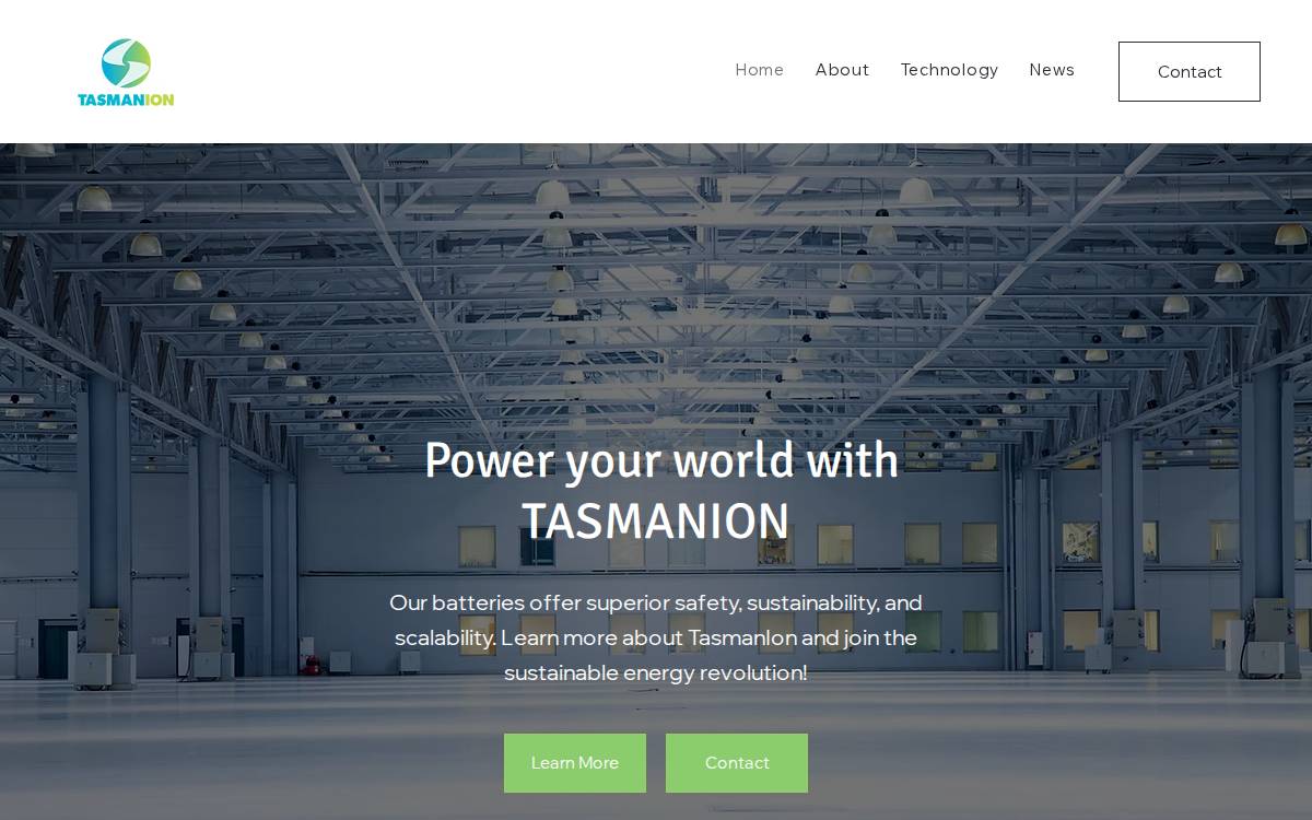 TasmanIon website preview