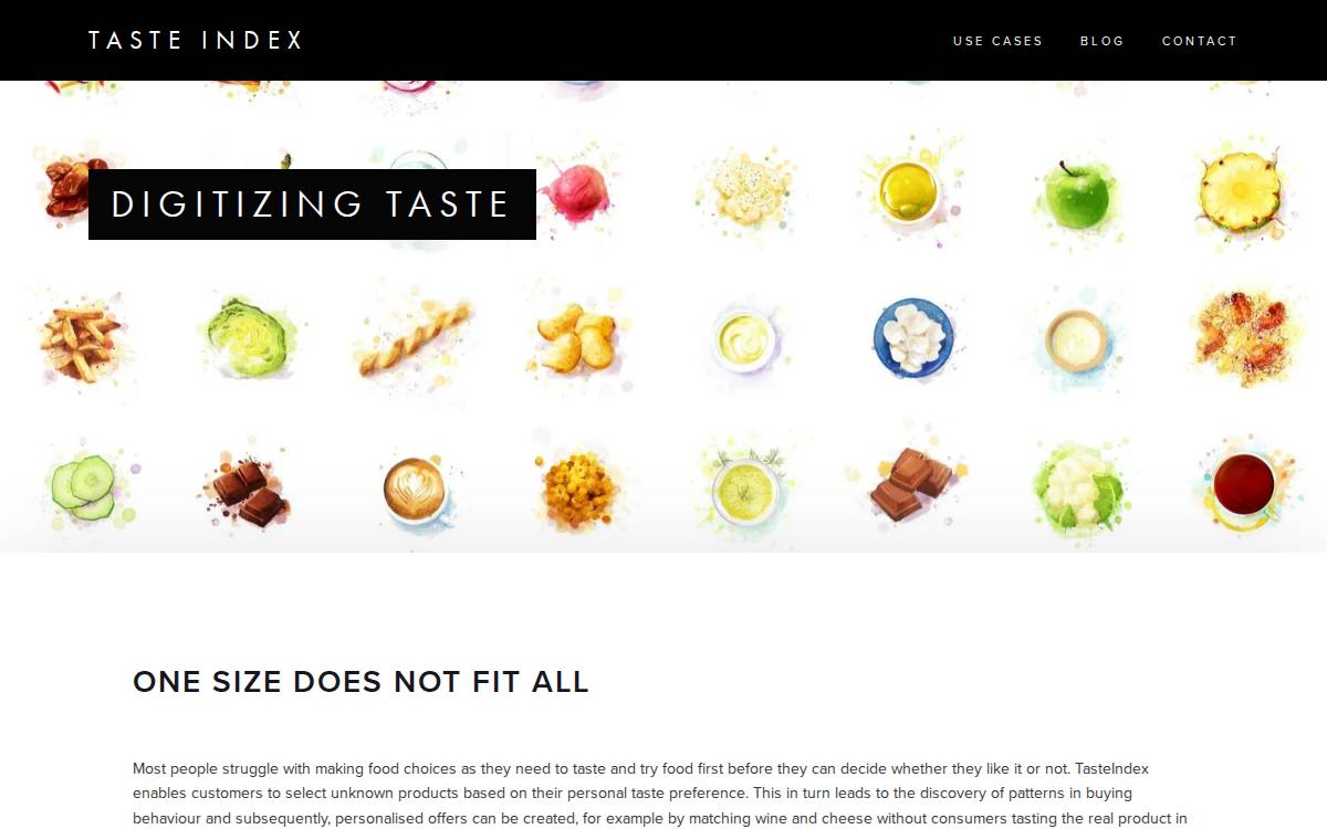 Tasteindex website preview