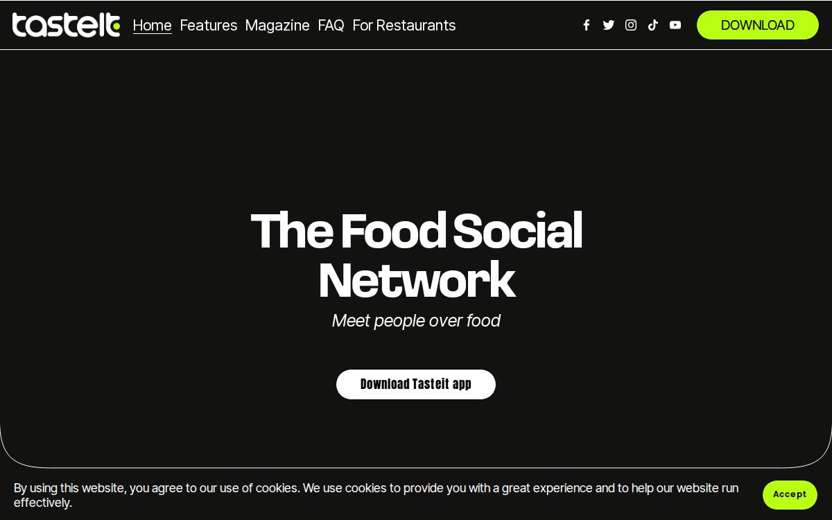 tasteit app website preview