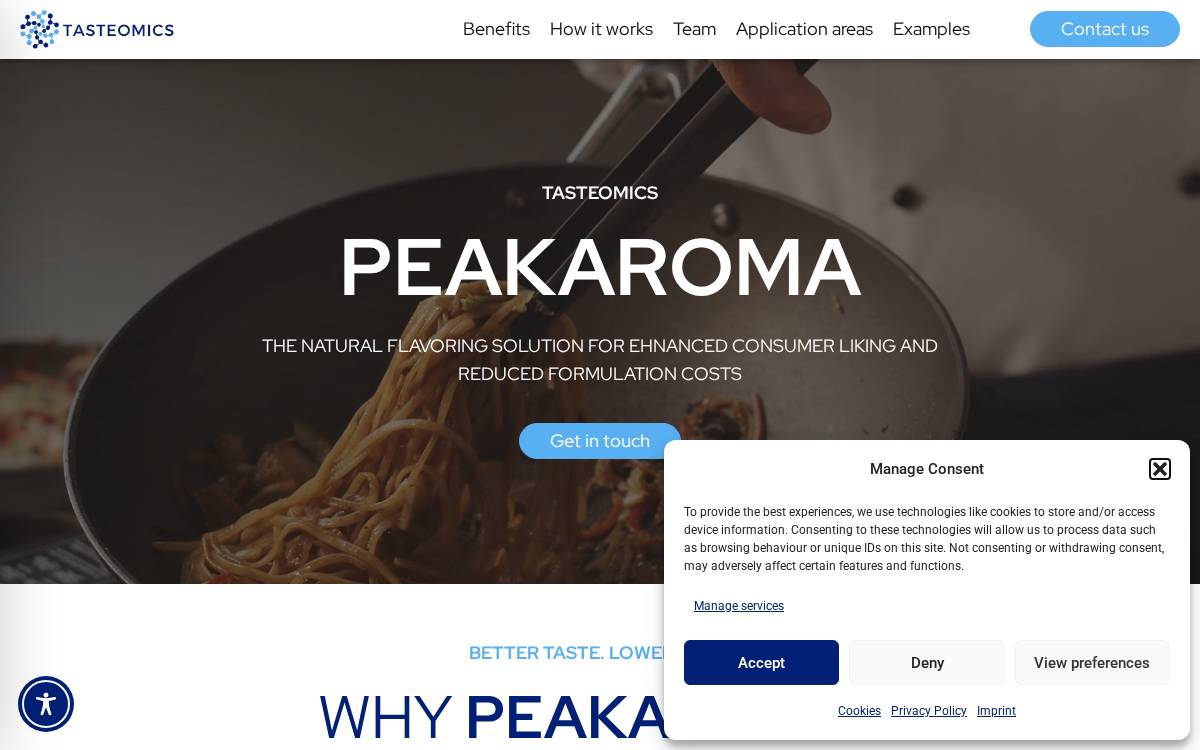 Tasteomics website preview