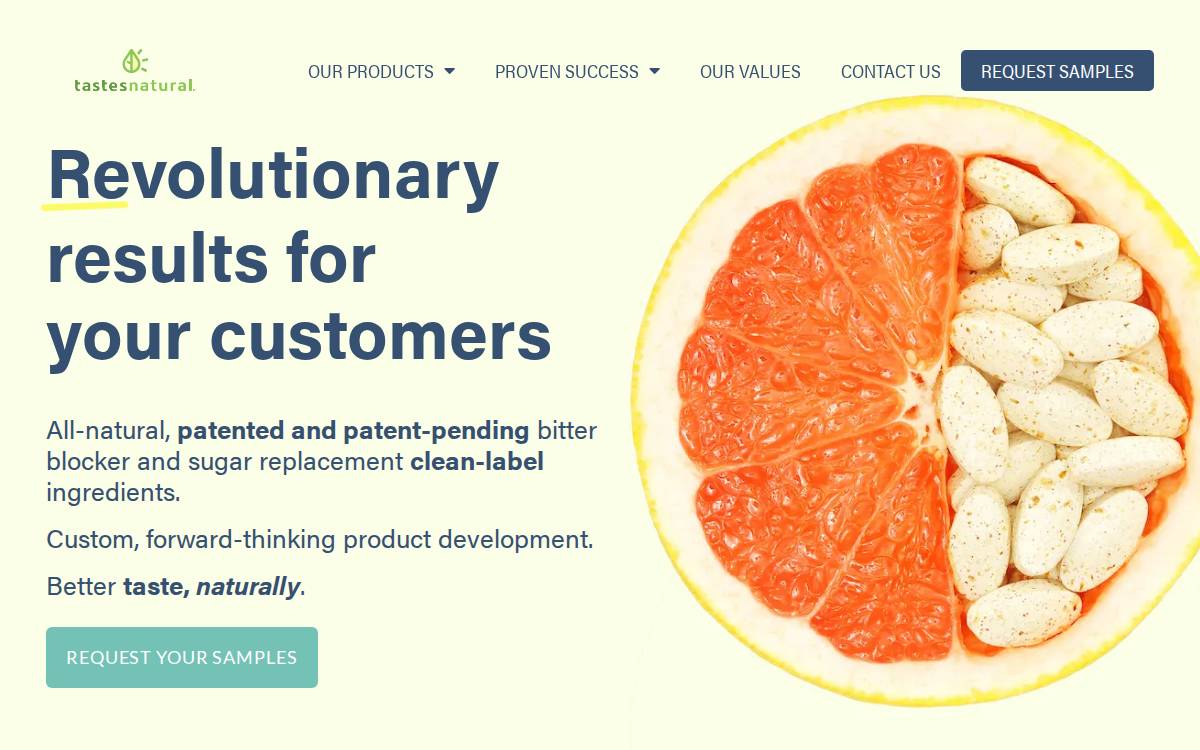 Tastes Natural website preview