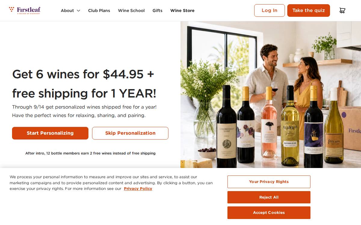 Tasting website preview