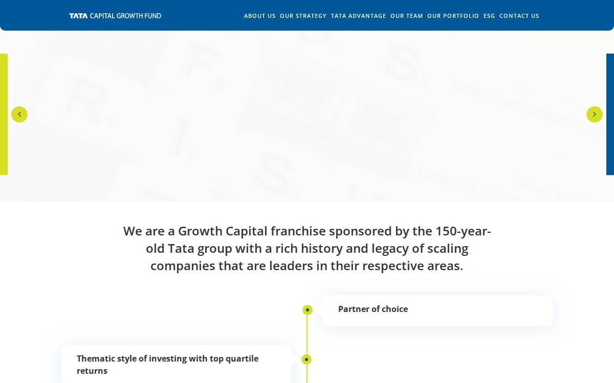Tata Capital Growth Fund website preview