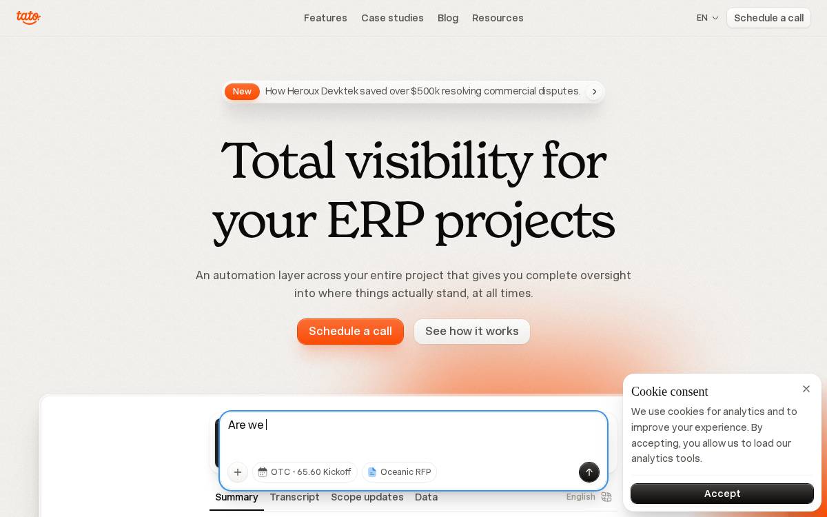 Tato website preview