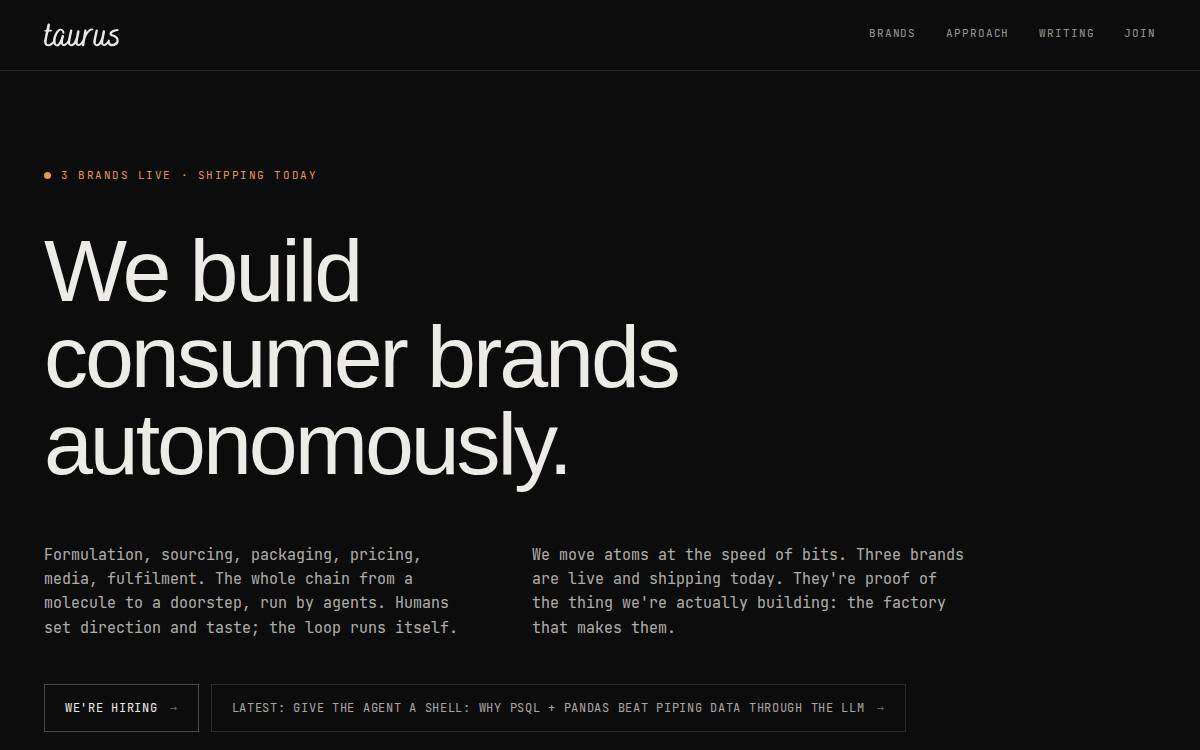 Taurus website preview