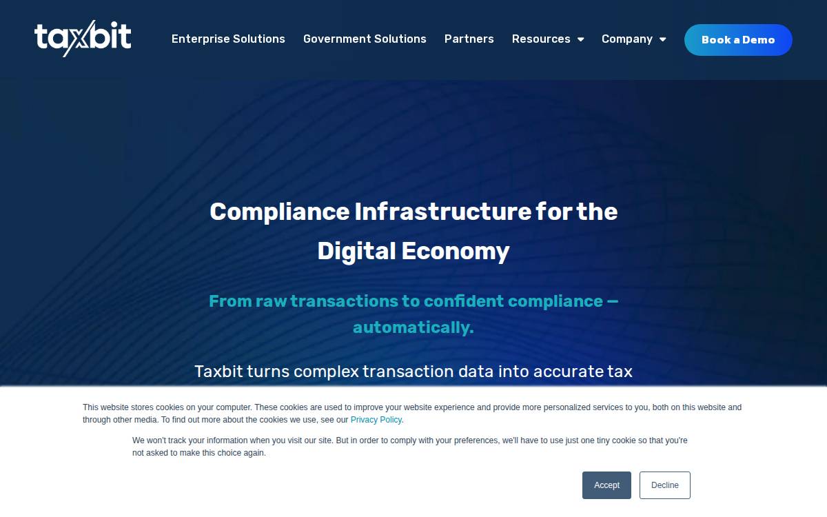 Taxbit Private website preview