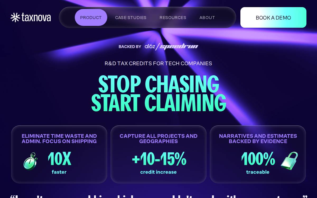 Taxnova website preview