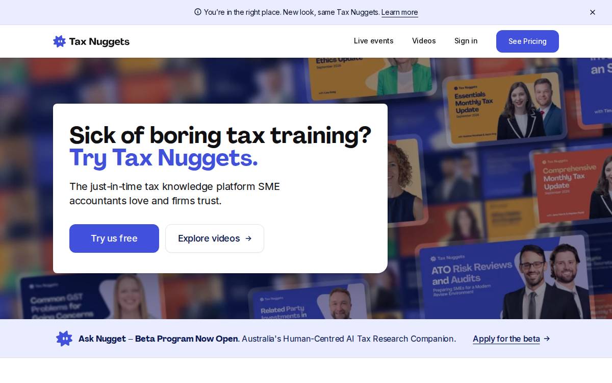 Taxnuggetsacademy website preview