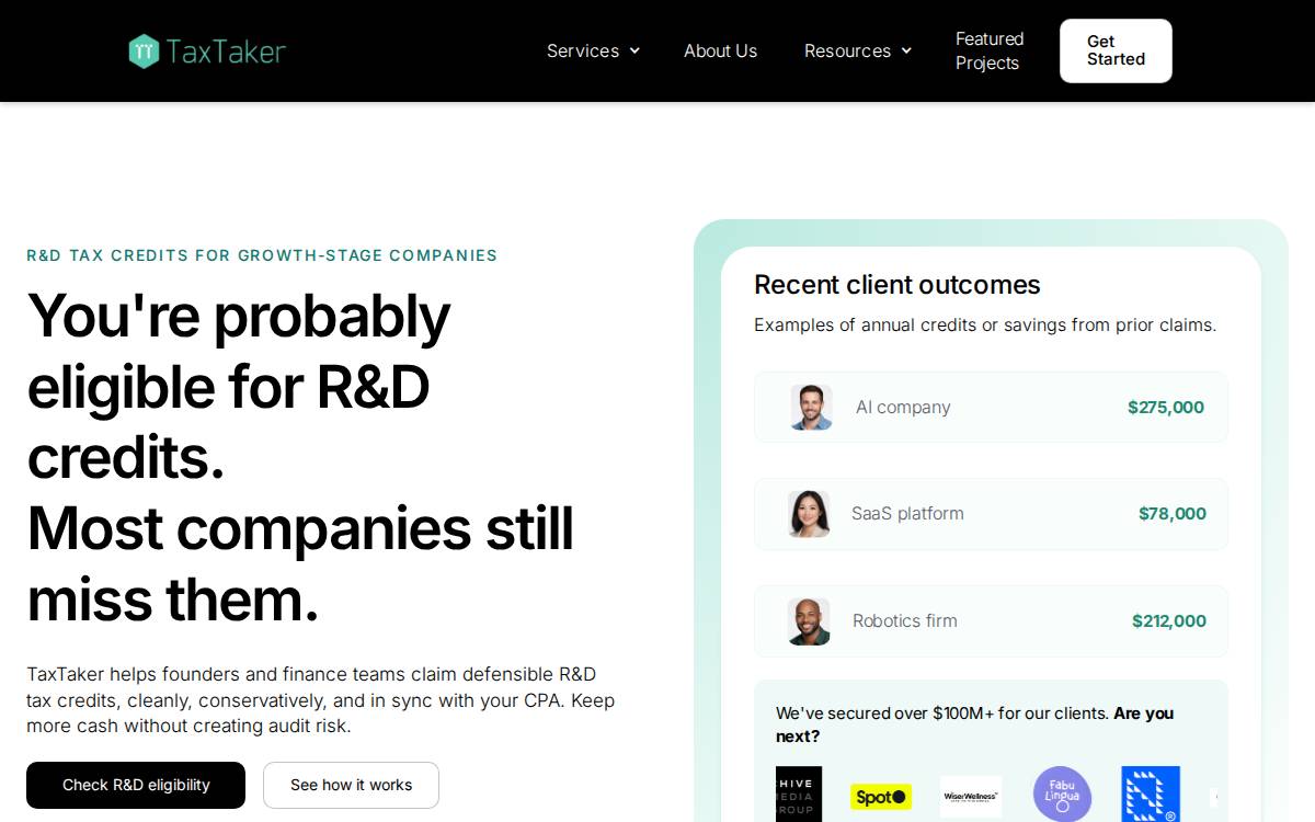 TaxTaker website preview