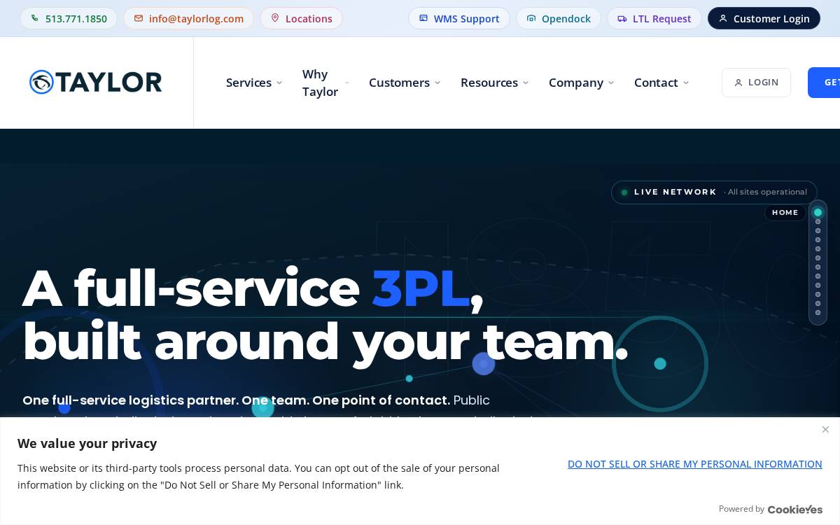 Taylorlogistics website preview