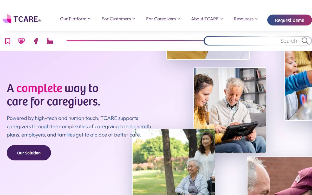 TCARE website preview