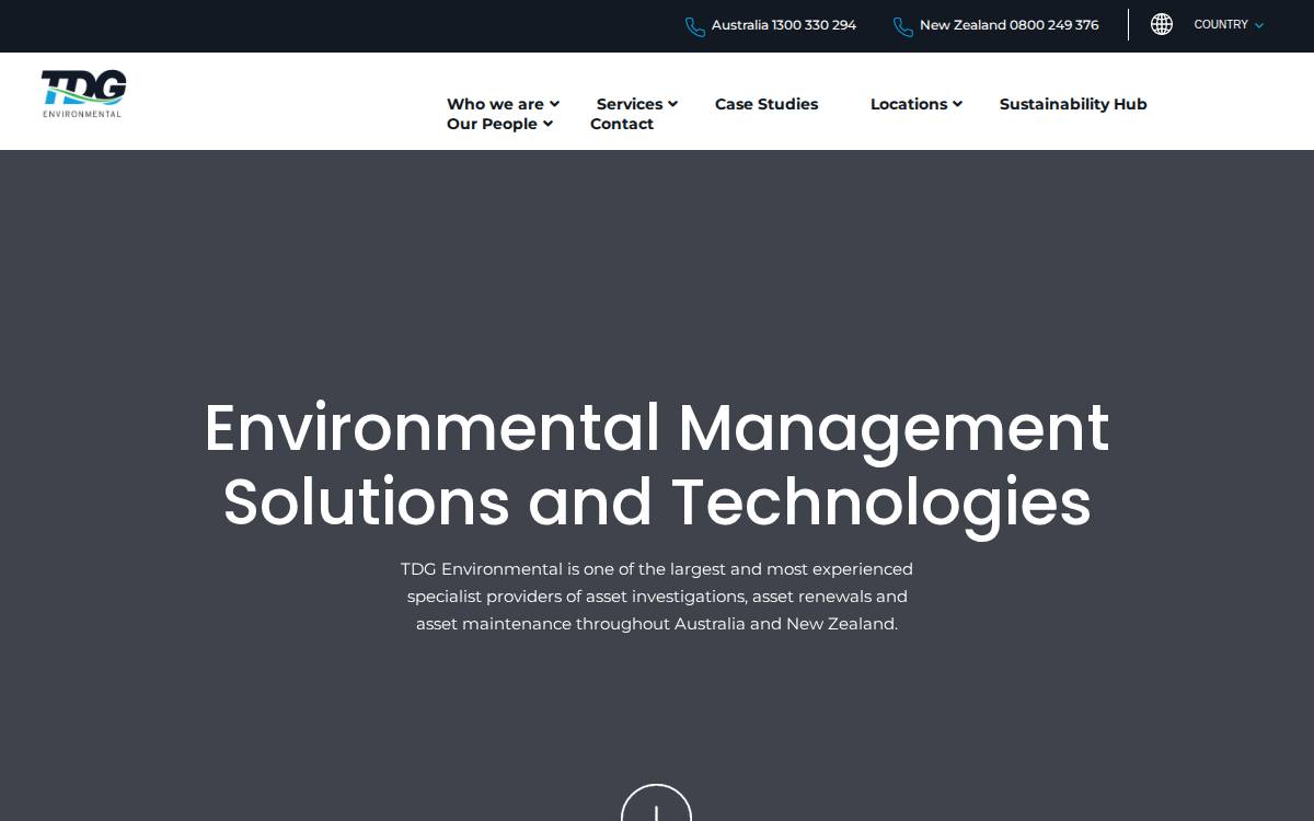 Tdgenvironmental website preview