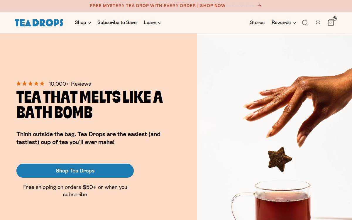 Tea Drops website preview