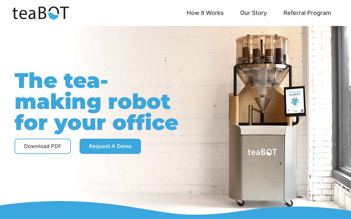 teaBOT website preview