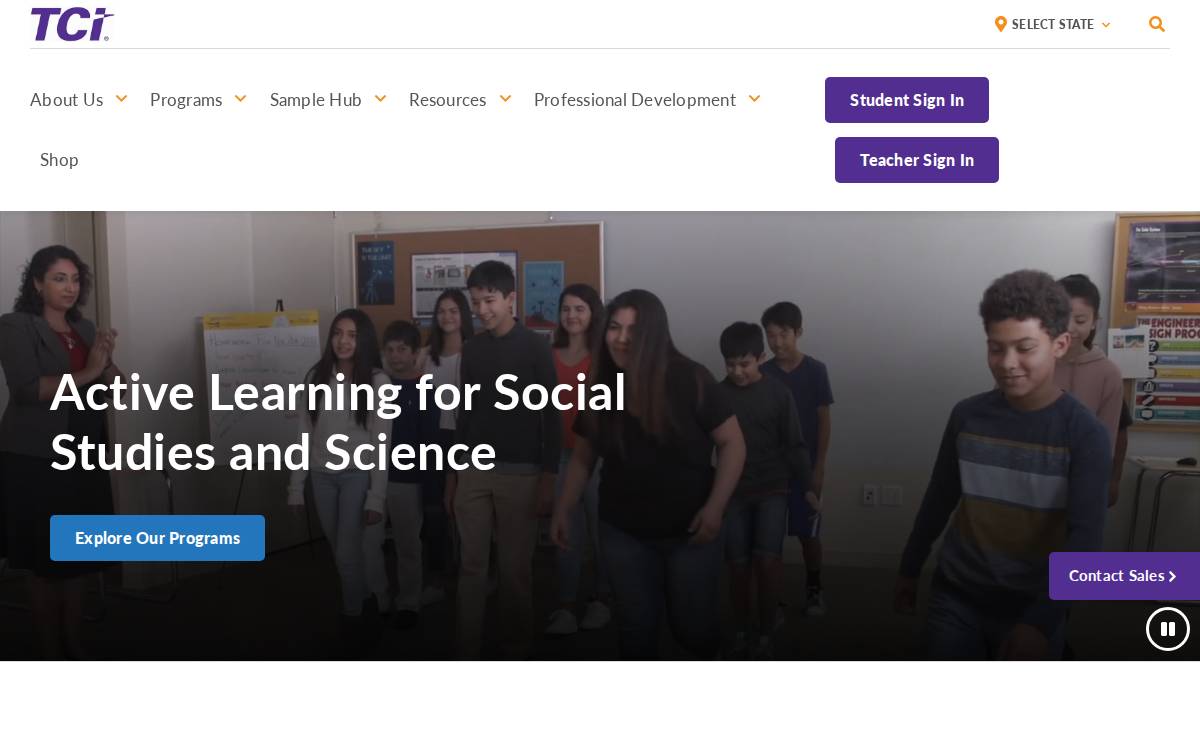 Teachers Curriculum Institute Tci website preview