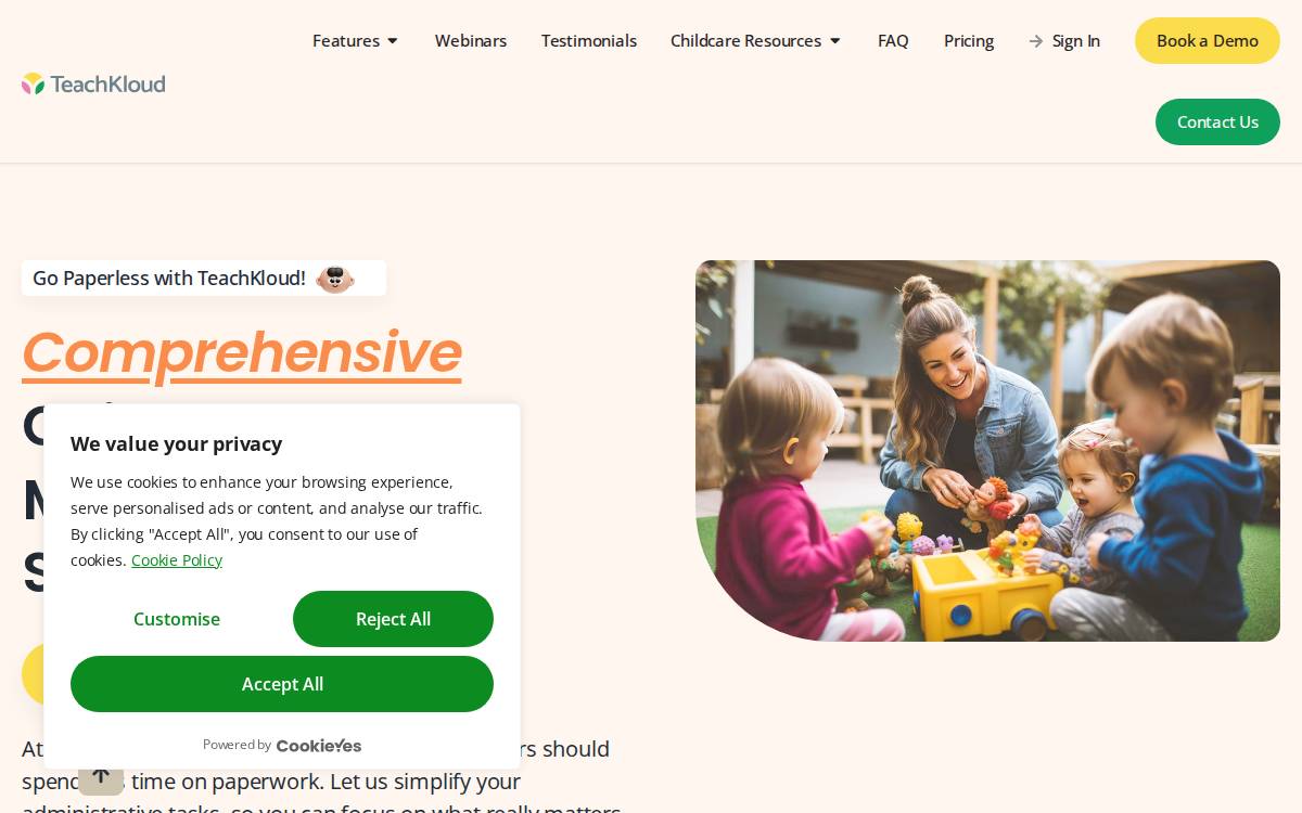TeachKloud website preview
