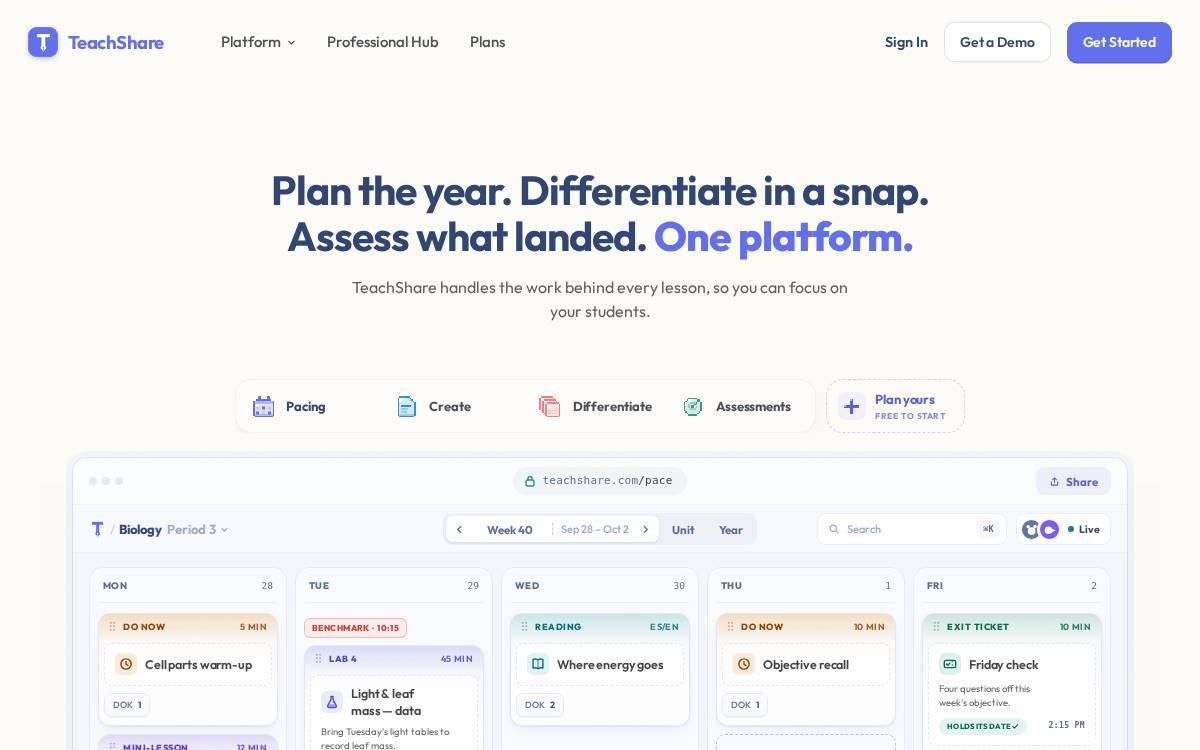 TeachShare website preview