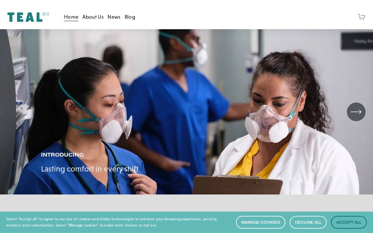 Teal Bio website preview