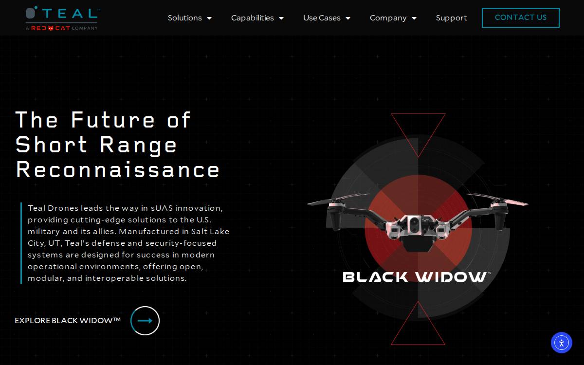 Teal Drones website preview