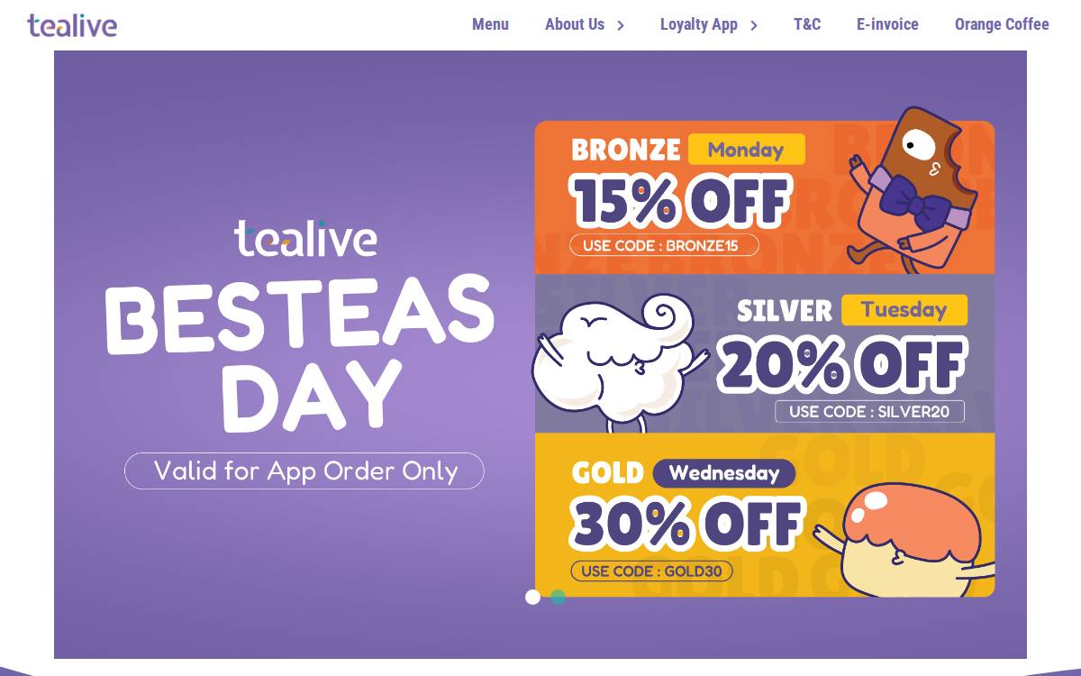 Tealive website preview