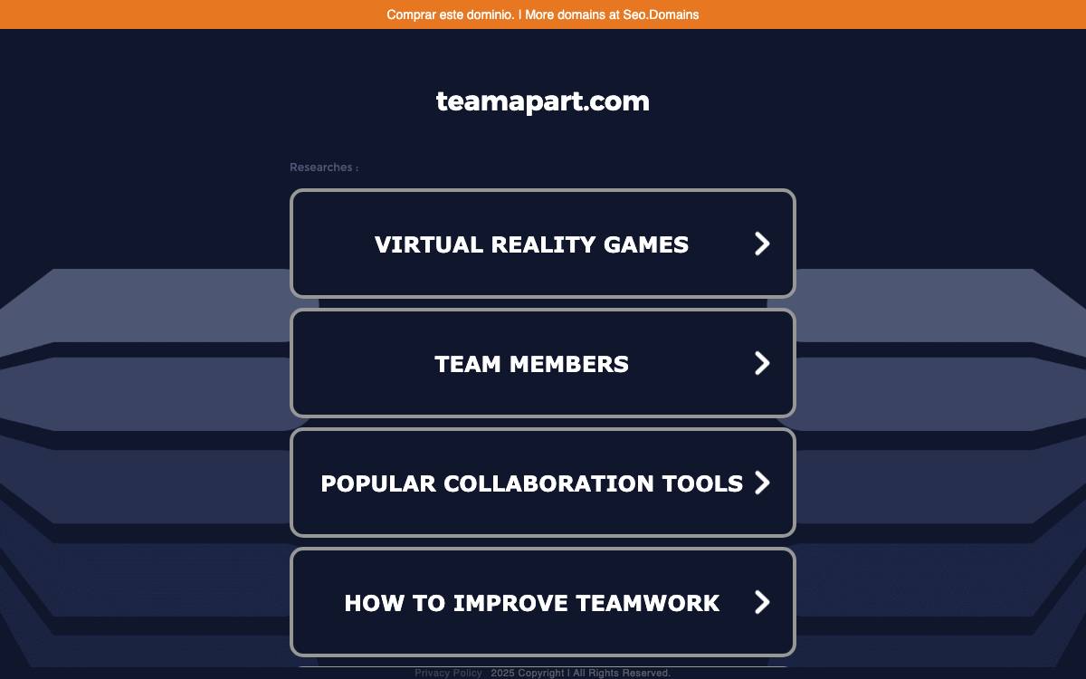 Team Apart website preview