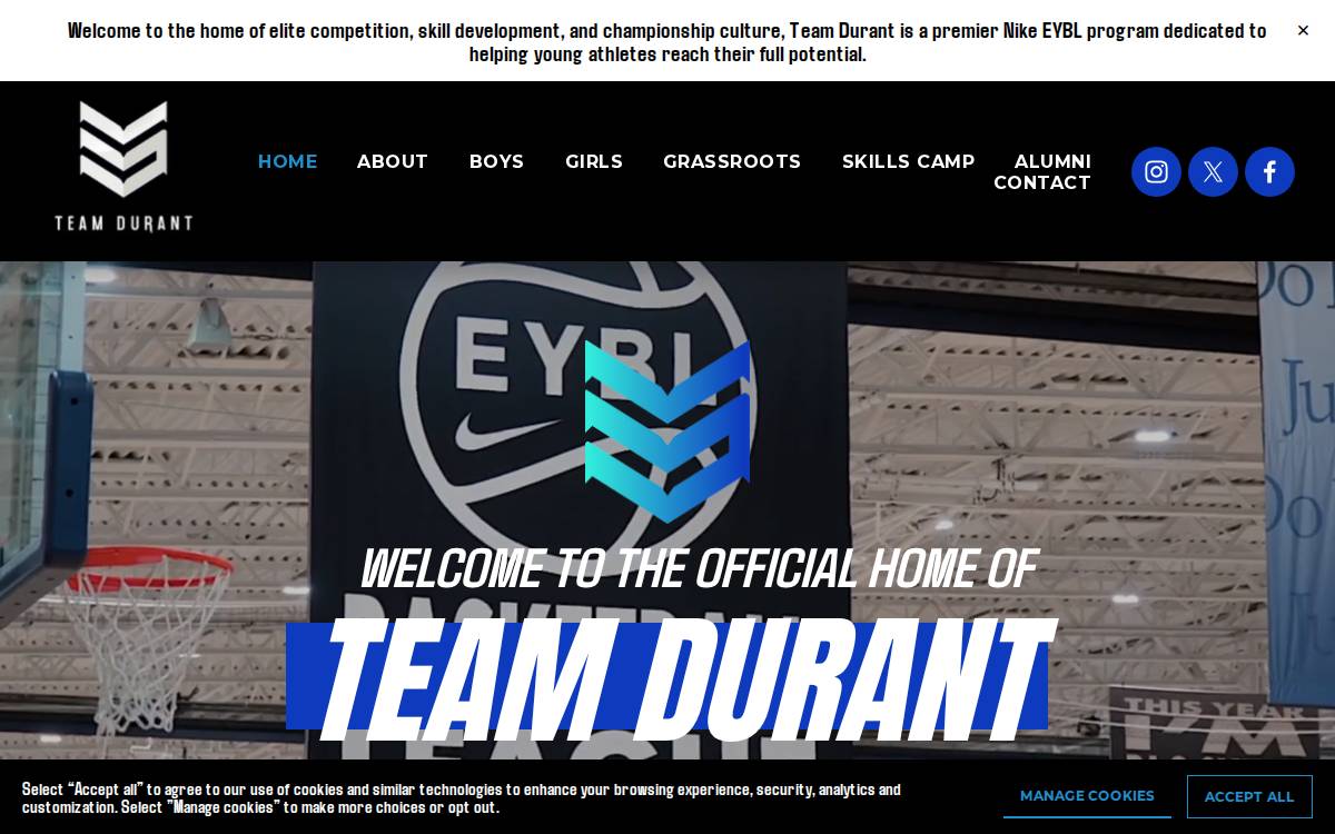 Team Durant.Com website preview
