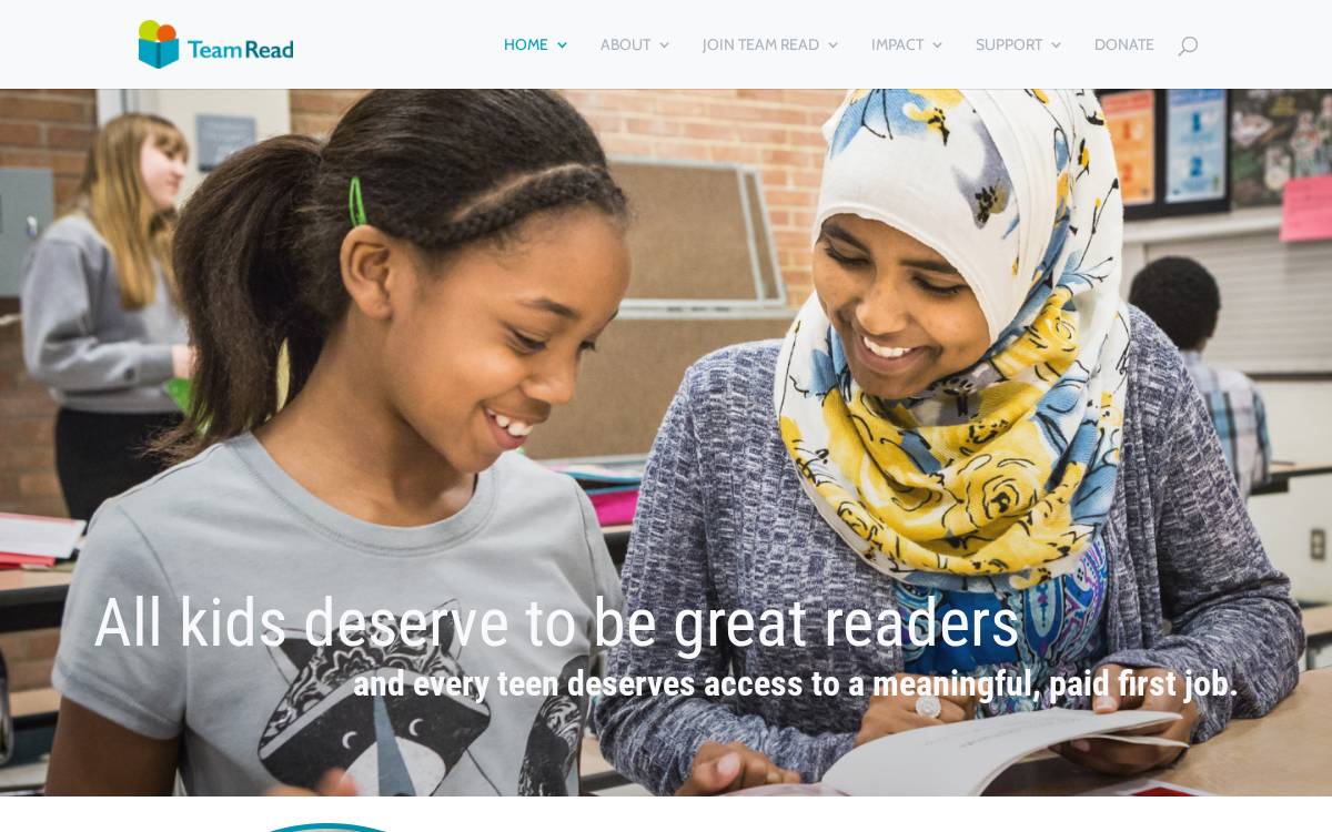Team Read website preview
