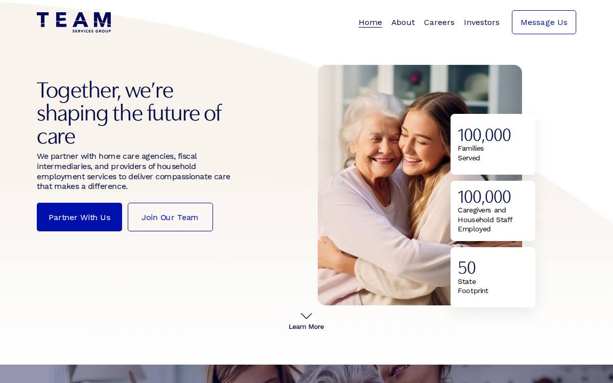 TEAM Services Group website preview