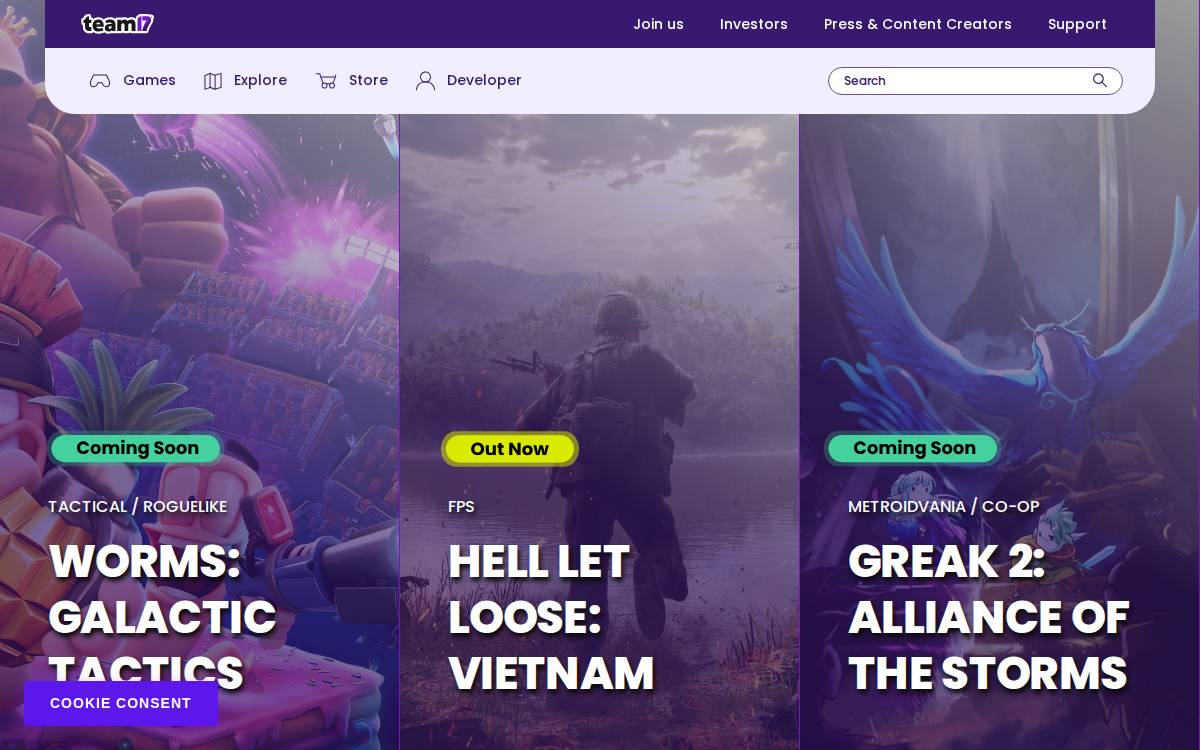 Team17 website preview
