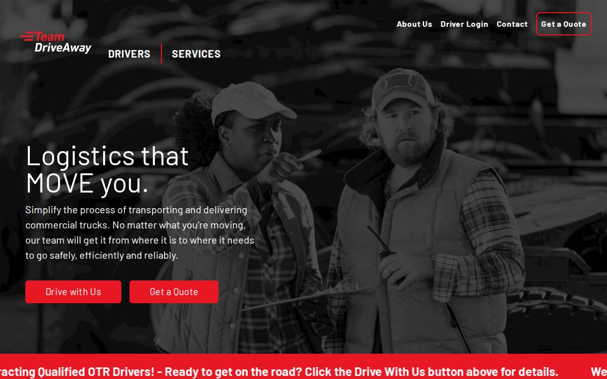 Teamdriveaway website preview