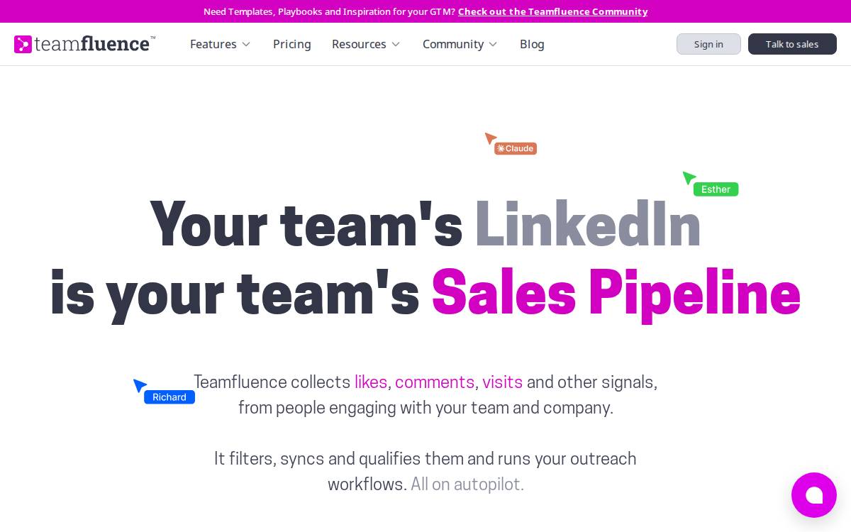 Teamfluence website preview