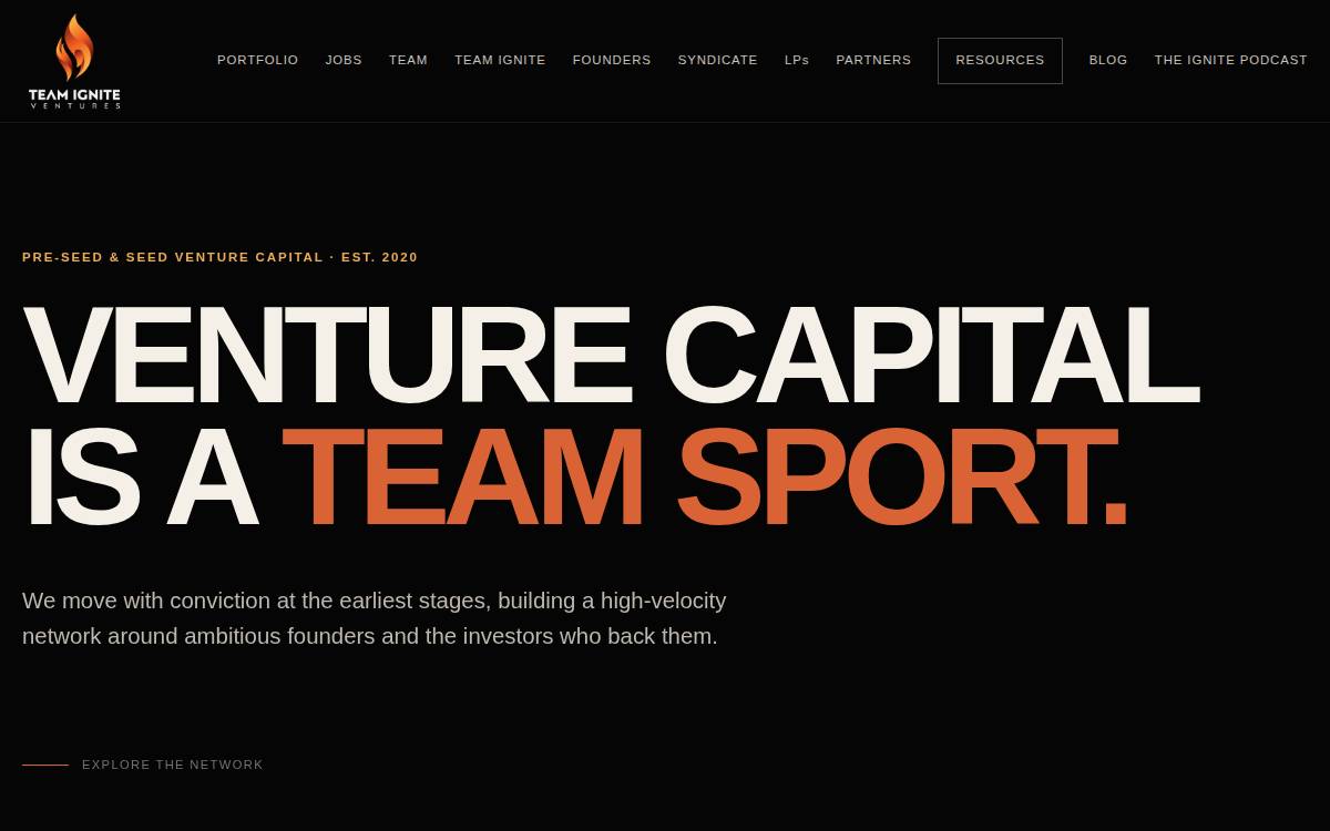 Teamignite website preview