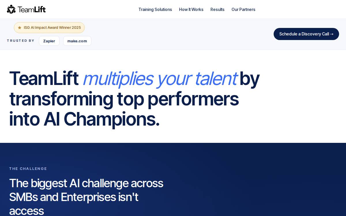 Teamlift website preview