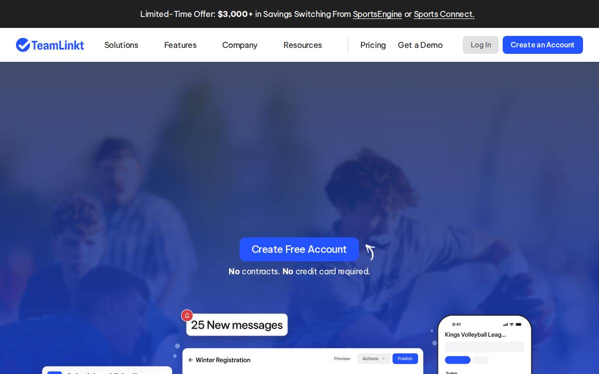 TeamLinkt website preview