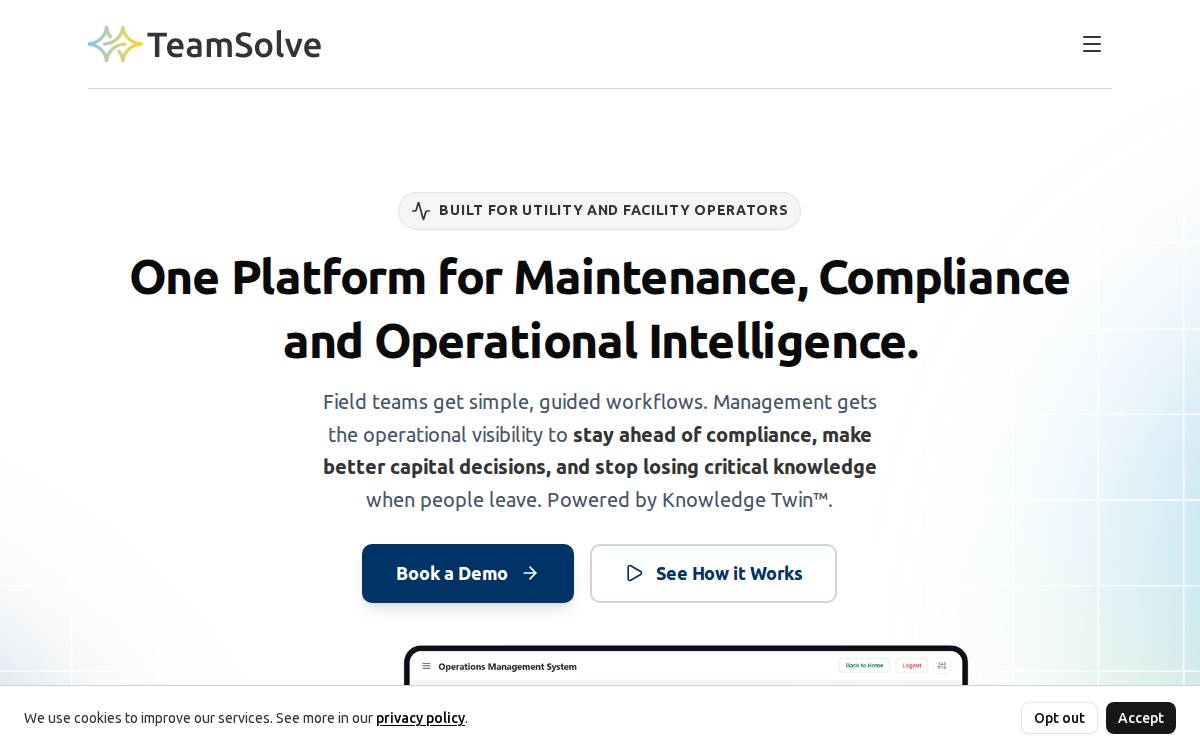 Teamsolve website preview