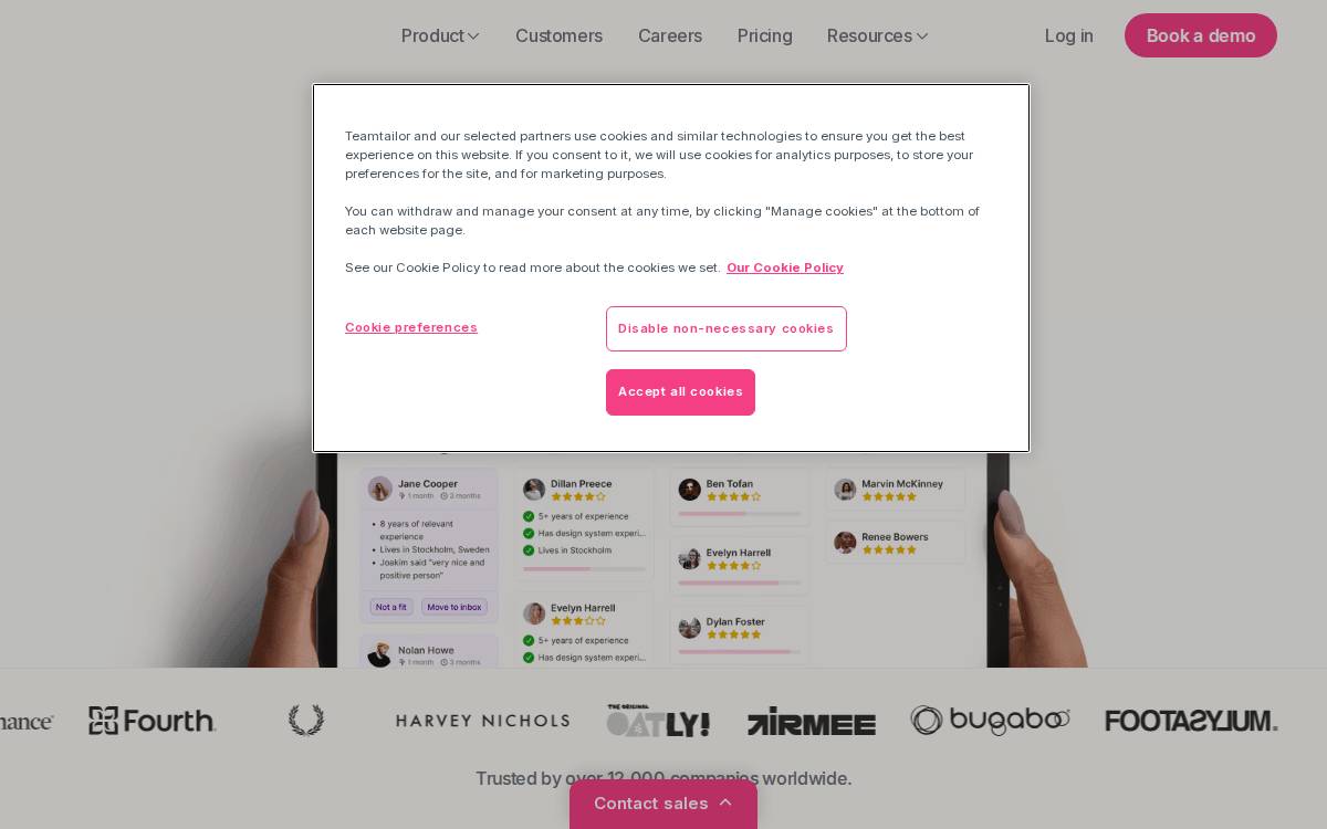 Teamtailor website preview