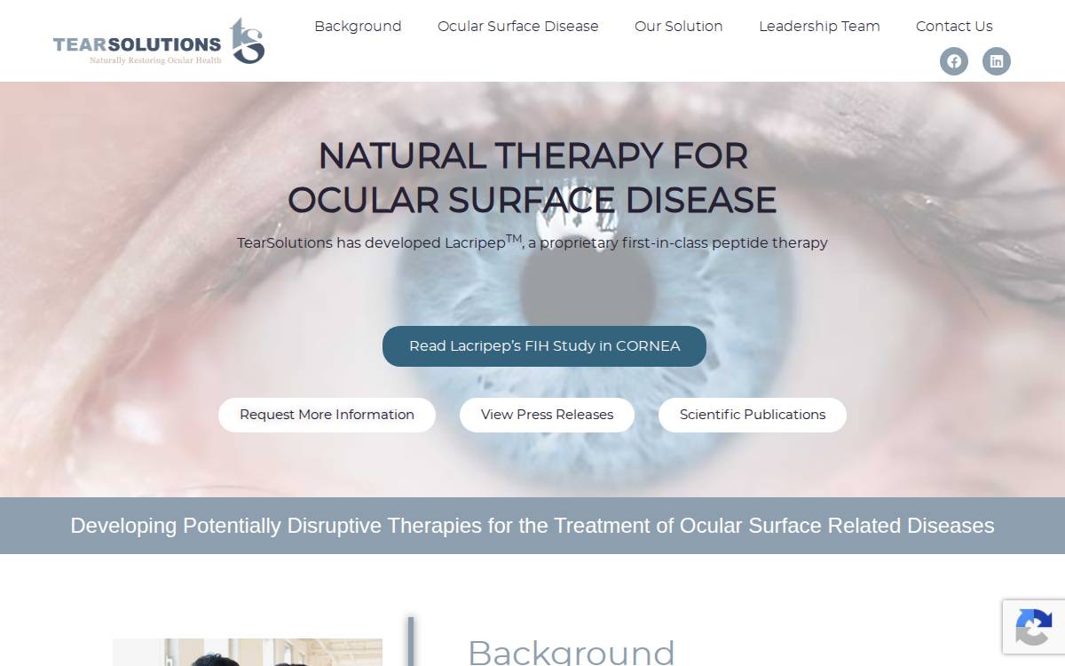 TearSolutions website preview