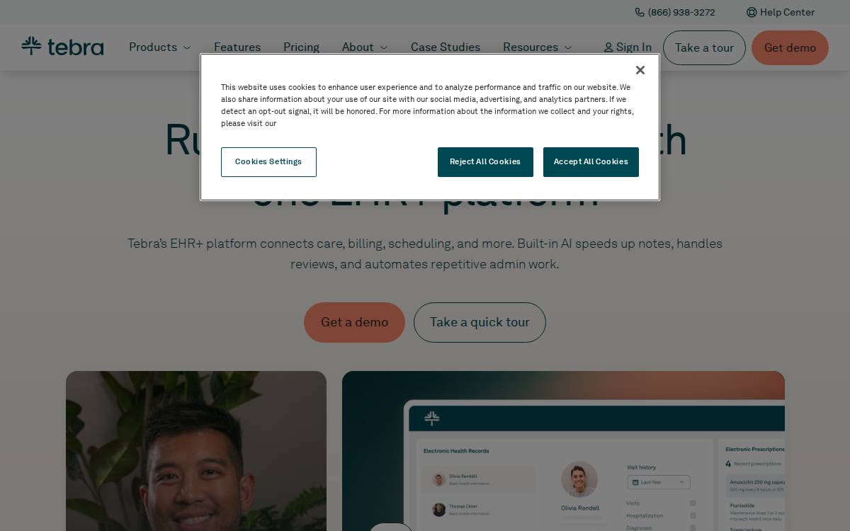 Tebra Technologies (FKA Kareo) website preview